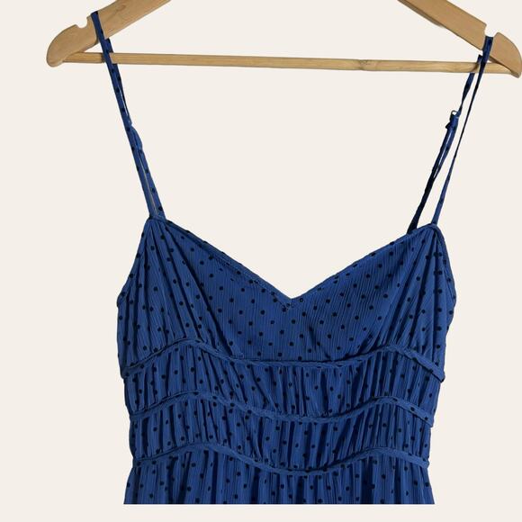 La Maison Talulah Sorrento Blue Polka Dot Print Sweetheart Midi Dress Size S - Picture 6 of 14